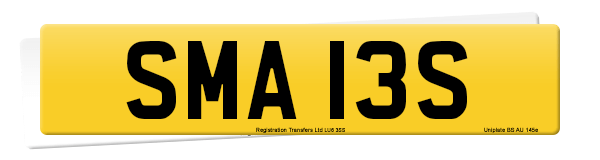 Registration number SMA 13S